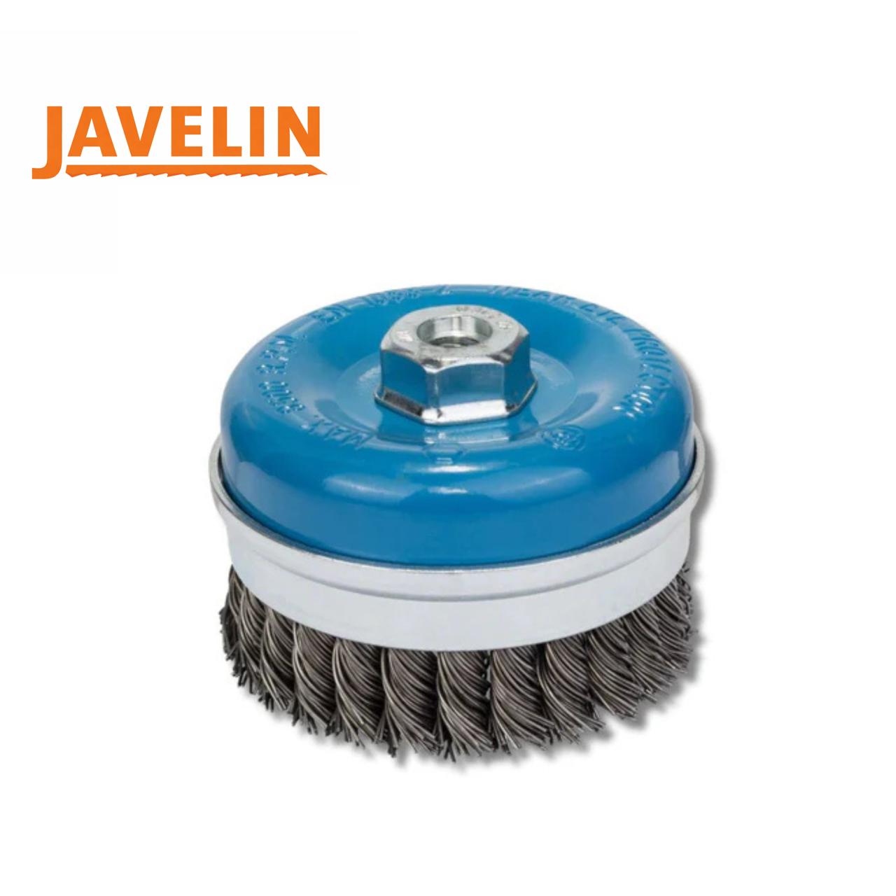 Wire Cup Brush Knotted Blue