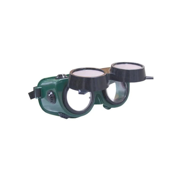 Flip front goggle for gas welding