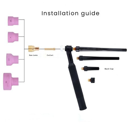 Image showing the components of a TIG torch