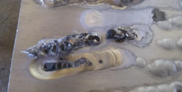 Image of a weld that has been contaminated