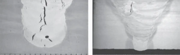 Greyscale image showing the welding crack